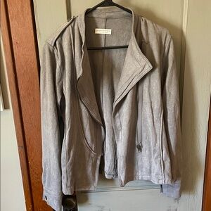 Paper Crane Light Gray Leather Jacket